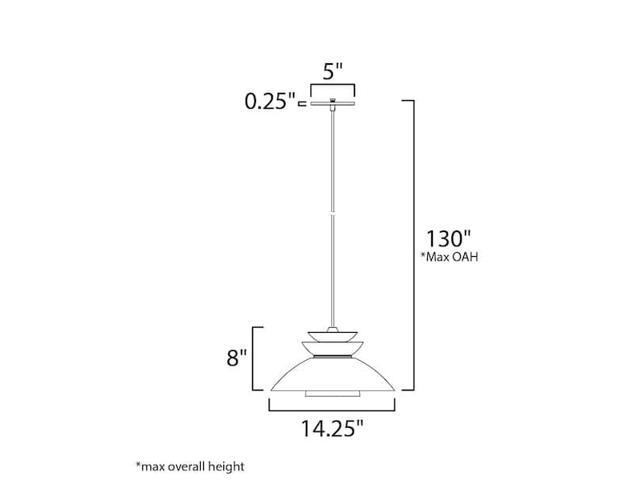 MAXIM LIGHTING 11359WTWT Nordic 1-Light 14.25' Wide White Pendant Light