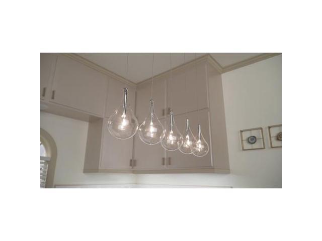 ET2 E23115-18 Larmes 5-Light 5' Wide Polished Chrome Linear Pendant