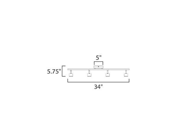 ET2 E52004-BK Taylor 4-Light Fixed Rail Track Light