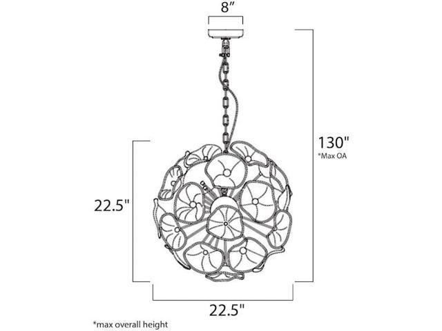 ET2 E22094-28 Fiori 20-Light 22.5' Wide Polished Chrome Pendant Light