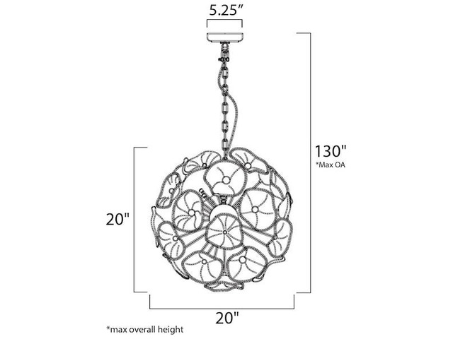 ET2 E22093-28 Fiori 12-Light 20' Wide Polished Chrome Pendant Light