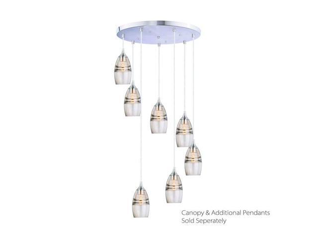 VAXCEL P0276 Milano Satin Nickel Mini Pendant Ceiling Light Amber Fog Glass