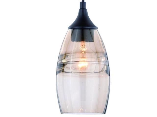 VAXCEL P0277 Milano Bronze Mini Pendant Ceiling Light Amber Fog Glass