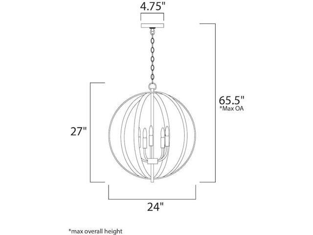 MAXIM LIGHTING 10032BK Provident 5-Light Chandelier