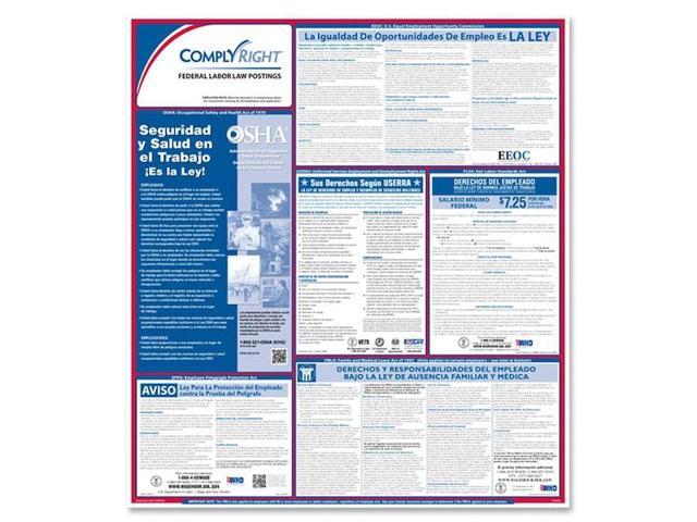 COMPLYRIGHT ERFEDS Labor Law Poster, 24 in H x, 32 3/4 in W, Plastic