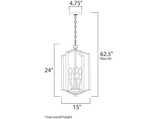 MAXIM LIGHTING 10036BK Provident 4-Light Chandelier