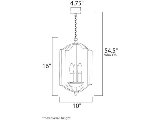 MAXIM LIGHTING 10035BK Provident 3-Light Chandelier