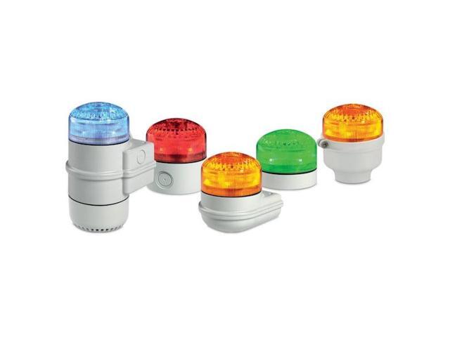 FEDERAL SIGNAL SLM500R Beacon Warning Sounder Light, Red, 3 29/32 in Lens Dia.,