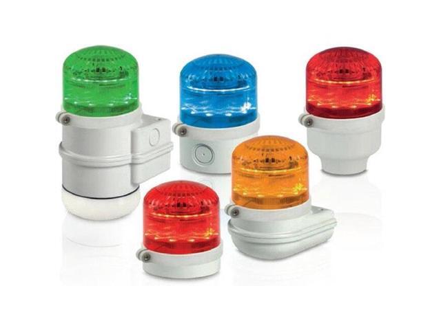 FEDERAL SIGNAL SLM600R Beacon Warning Sounder Light, Red, 3 29/32 in Lens Dia.,