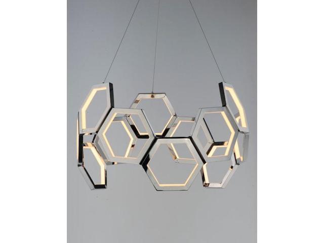 ET2 E24893-PC Polygon 1-Light 30 Wide Polished Chrome Pendant Light