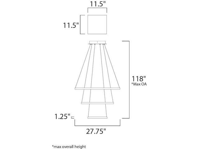 Photos - Chandelier / Lamp ET2 E22407-BZ Quad 3-Light 27.75' Wide Bronze Pendant Light