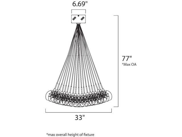 ET2 E20112-24 Starburst 37-Light 33' Wide Satin Nickel Pendant Light