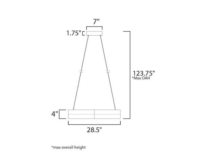 ET2 E35004-MW iCorona 1-Light 28.5' Wide Matte White Pendant Light