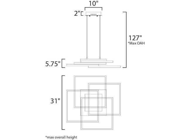 ET2 E21516-BK Traverse LED 4-Light 31' Wide Black Pendant Light