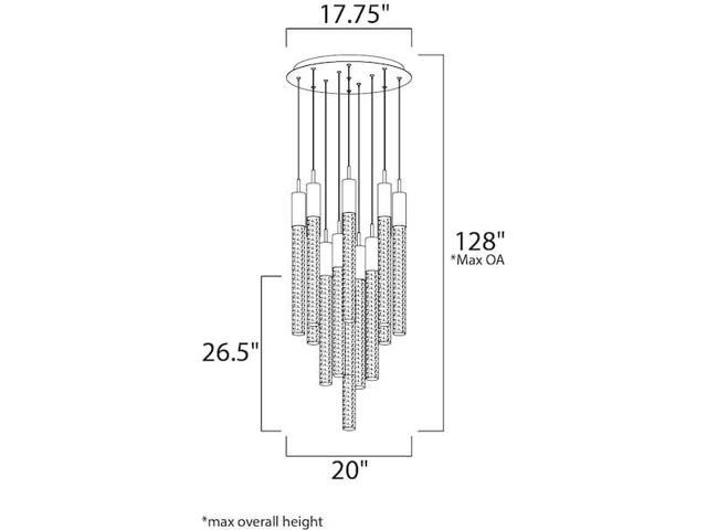 ET2 E22878-91PC Big Fizz 13-Light 20' Wide Polished Chrome Pendant Light