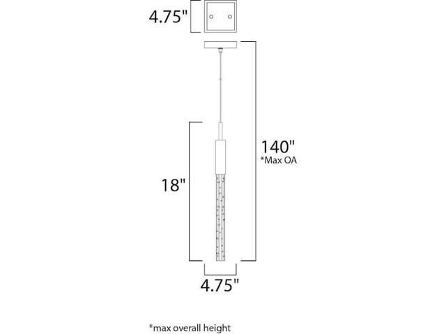 Photos - Chandelier / Lamp ET2 E32771-91BC Scepter 1-Light 4.75' Wide Black Chrome Mini Pendant