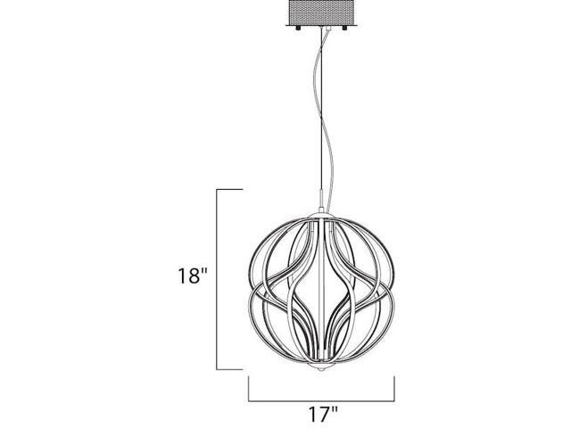 ET2 E21174-PC Aura 14-Light 17' Wide Polished Chrome Pendant Light