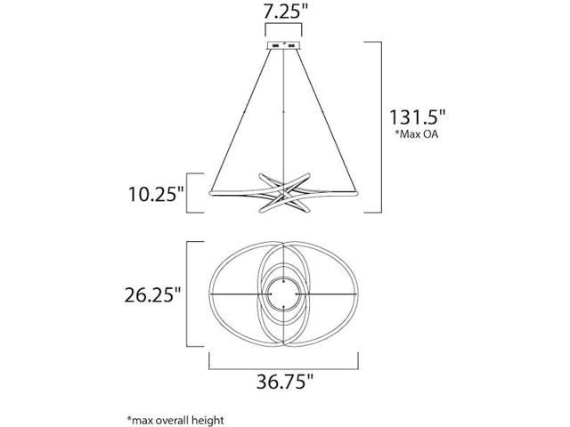ET2 E30647-MW Twisted 1-Light 26.25' Wide Matte White Pendant Light