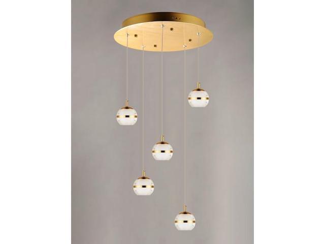 ET2 E24595-93NAB Swank 5-Light 15' Wide Natural Aged Brass Pendant Light