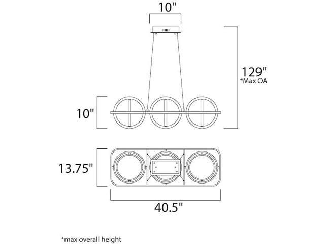 ET2 E24788-BKPC Gyro II 6-Light 13.75 Wide Black / Polished Chrome Linear