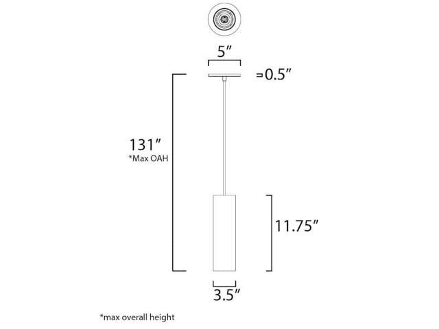 ET2 E25004-WT Dwell 1-Light 3.5' Wide White Pendant Light