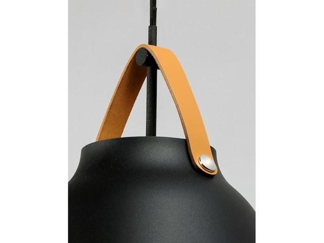 Photos - Chandelier / Lamp MAXIM LIGHTING 11358TNBK Nordic 1-Light 19' Wide Tan Leather / Black Pendant