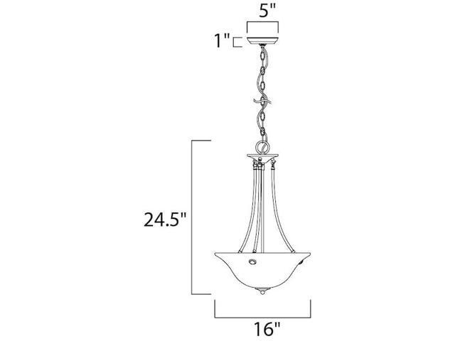 MAXIM LIGHTING 2682MRSN Malaga 3-Light 16' Wide Satin Nickel Pendant Light