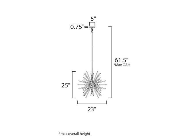 MAXIM LIGHTING 28664CLPC Polaris 12-Light 25' Wide Polished Chrome Pendant Light