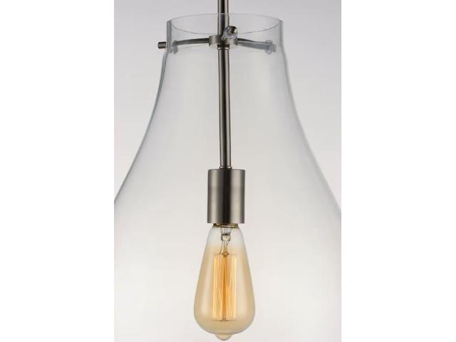 MAXIM LIGHTING 10162CLSN Gourd 1-Light 11.75' Wide Satin Nickel Pendant Light