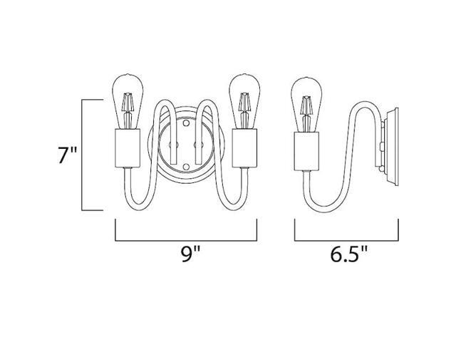 Photos - Chandelier / Lamp MAXIM LIGHTING 11739BKSN Haven 2-Light 9' Wide Black / Satin Nickel Wall Sconce