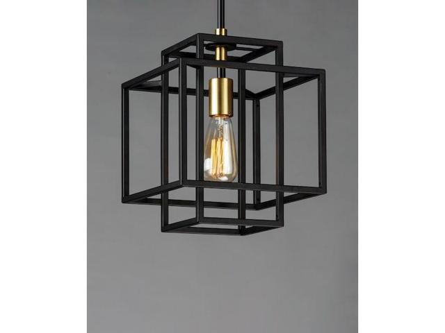 MAXIM LIGHTING 10246BKSBR Liner 1-Light 9.75' Wide Black / Satin Brass Pendant