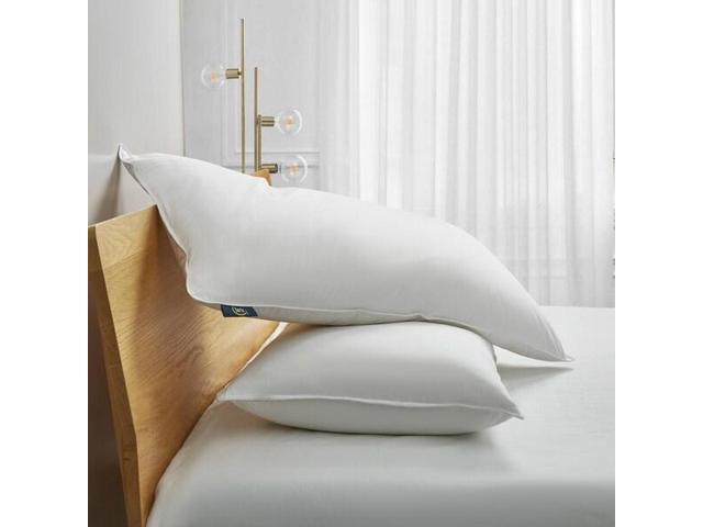 SERTA SE201512K Back-Sleeper White Goose Feather & Down Fiber Pillows, King, PK2