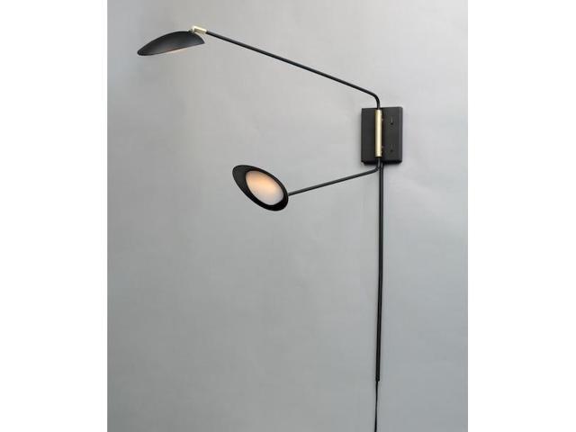 MAXIM LIGHTING 21692BKSBR Scan 2-Light 6' Wide Black / Satin Brass Wall Sconce