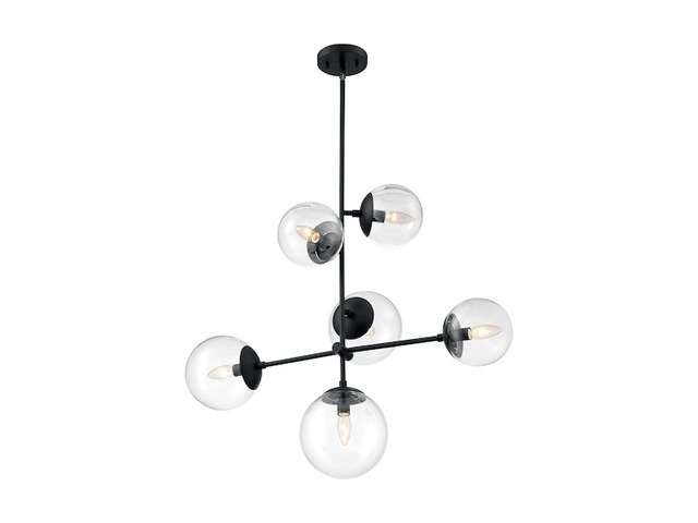 NUVO 60/7135 Fixture, Pendant, 6-Lght, Incandescent, 60W, 120V, B10, Candelabra