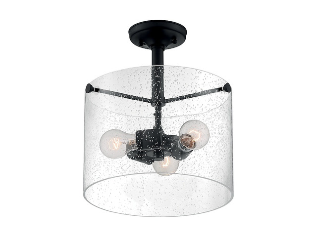 NUVO 60/7288 Fixture, Semi Flush, 3-Lght, Incandescent, 60W, 120V, A19, Medium