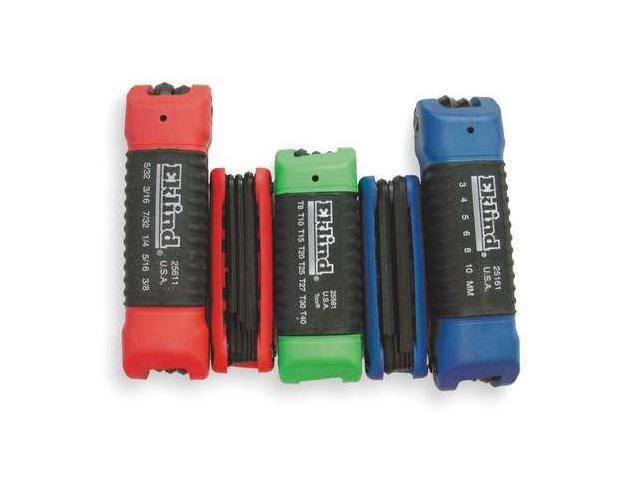 EKLIND 25024 3 Piece Metric/SAE Fold-Up Hex Key Set, 25024