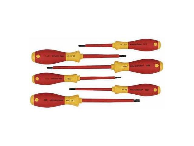 WIHA 35891 Insulated Screwdriver Set, Slotted/Phillips, Square, 6 pcs