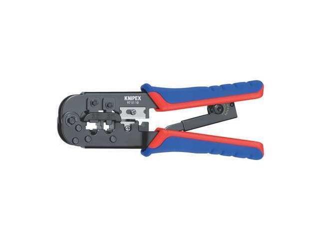 KNIPEX 97 51 10 7 1/2 in Crimper RJ-11/12 (6-Poles) 9.65mm, RJ-45 (8-Poles)