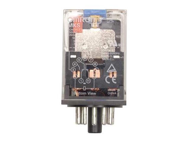 OMRON MKS3PI5AC24 General Purpose Relay, 24V AC Coil Volts, Octal, 11 Pin, 3PDT