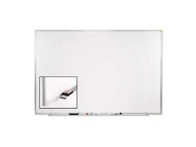 Ghent M1-46-4 Magnetic Porcelain Whiteboard with Aluminum Frame - 72.5' x 48.5' - White Surface, Satin Aluminum Frame