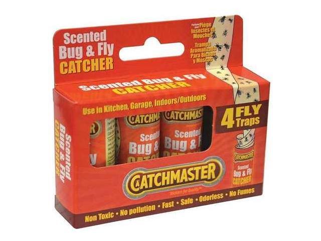 CATCHMASTER 9144M4 Scented Fly Ribbon Paper Trap, Indoor/Outdoor,1-1/2 in W x