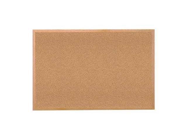 Ghent 1434-1 Natural Cork Bulletin Board with Wood Frame - 46.5' x 36' - Tan Surface, Oak Finished Wood Frame
