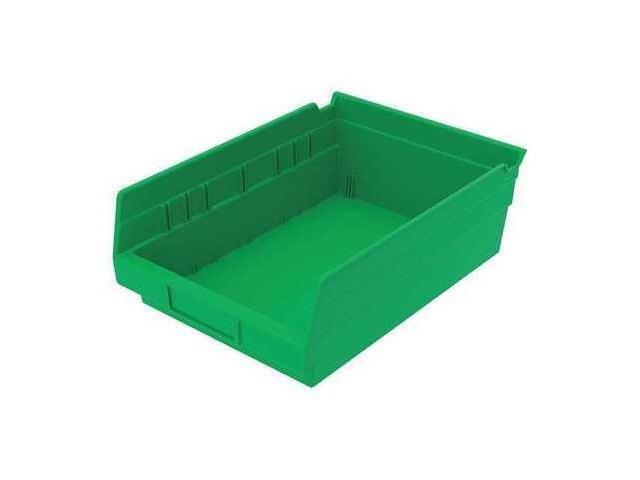 AKRO-MILS 30150GREEN Shelf Storage Bin, Plastic, Green, 4 in H, 8 3/8 in W, 11