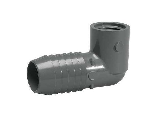 ZORO SELECT 1407-010 PVC Elbow, 90 Degrees, Insert x FNPT, 1 in Pipe Size