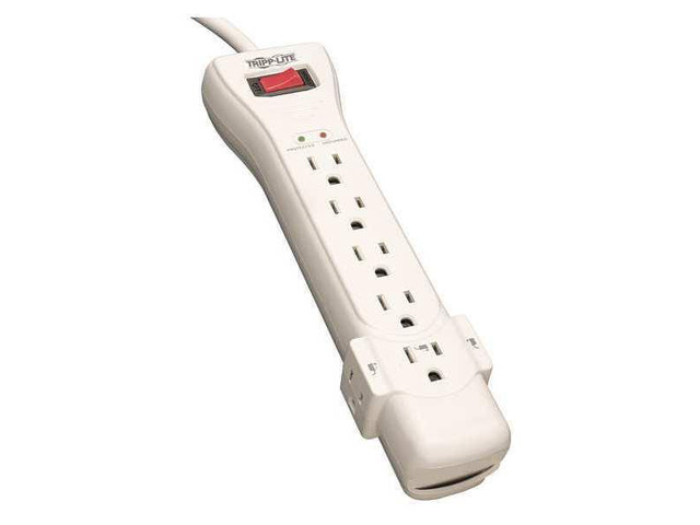 Eaton Tripp Lite Series Protect It! 7-Outlet Surge Protector, 7 ft. Cord with Right-Angle Plug, 2160 Joules, Diagnostic LEDs, Light Gray Housing -...