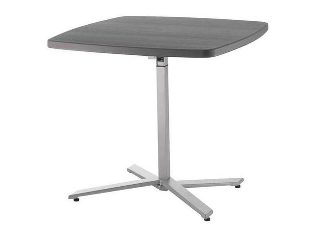 NSP Cafe Time Adjustable-Height Table - Square - 36w x 36d x 30 to 42h - Charcoal Slate CTT3042