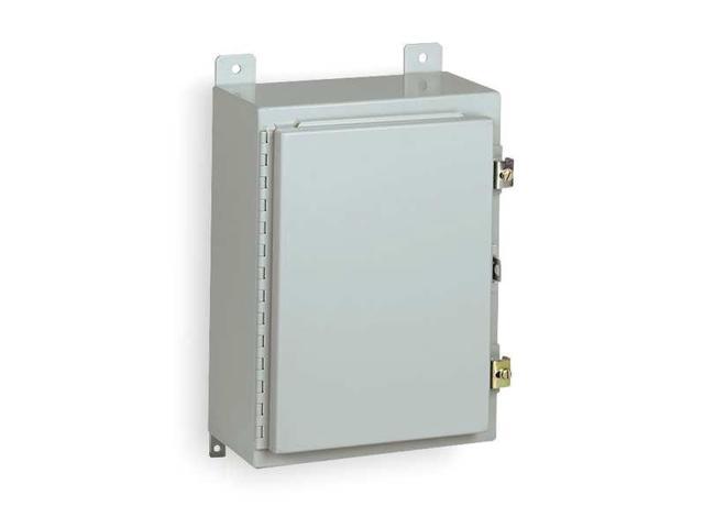 WIEGMANN N12161608 Padlockable Hasp Electrical Enclosures, 16 in H, 8 in D, 16