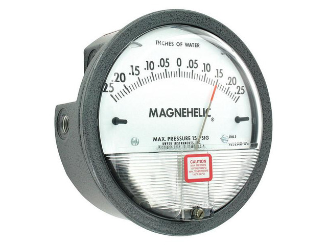 DWYER INSTRUMENTS 2300-0 Dwyer Magnehelic Pressure Gauge,0.25In to 0 to 0.25In