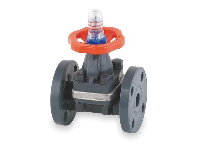HAYWARD DAB1020FFK Diaphragm Valve, 2', PVC/FPM, Flanged