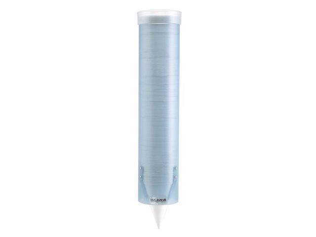 San Jamar C3165FBL Adjustable Frosted Water Cup Dispenser, Wall Mounted, Blue photo